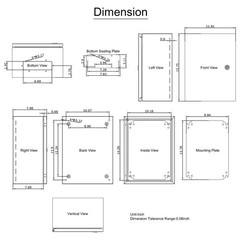 Uimoso Steel Electrical Enclosure Box16x12x8in Stainless Steel for Wiring
