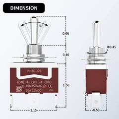 4 Pack 12V (ON)-Off-(ON) Momentary Toggle Switch Waterproof SPDT 3 Way 30A