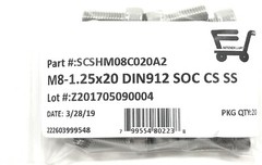 (20) M8-1.25 x20 Stainless Steel Socket Head Socket Cap Screws DIN912 M8x1.25×20