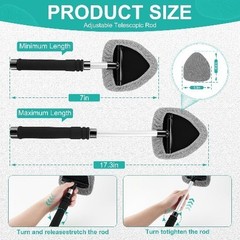 Windshield Cleaner Tool, Car Interior&Exterior Window Cleaning Too Color: Gray