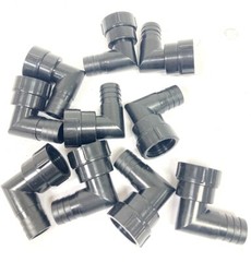10 Pack 1” Female Threaded to 1/2” Hose Barb Fitting Right Angle Elbow Connector