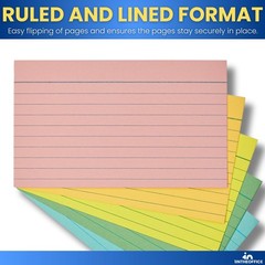 3×5 Lined Index Cards, Assorted Pastel Shades, 300 Pack