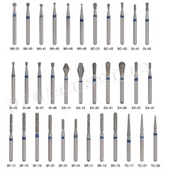 100 Types Dental FG Diamond Burs For High Speed Handpiece Friction Grip 50pcs