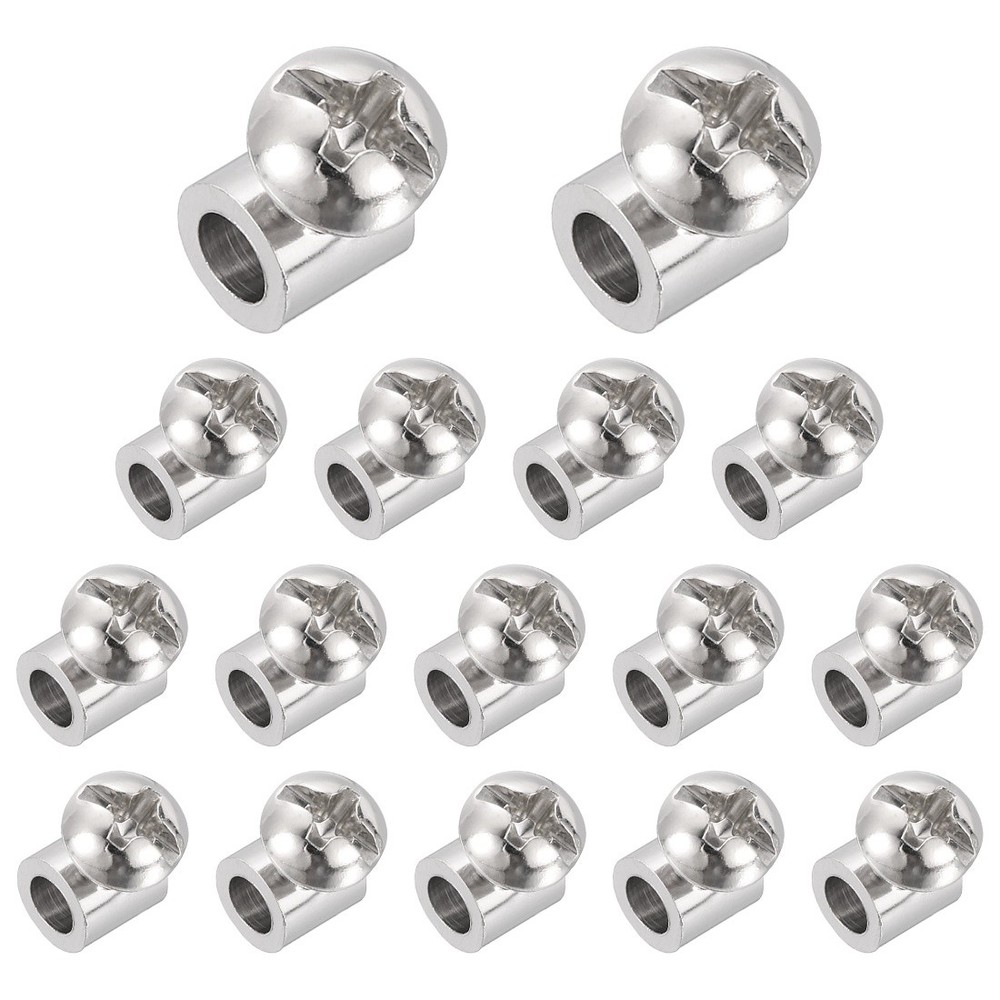 16 Pcs 6 x 6mm Single Hole Wire Rope Cable Clamp for 3.5mm Dia Cable, Silver
