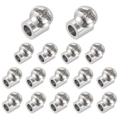 16 Pcs 6 x 6mm Single Hole Wire Rope Cable Clamp for 3.5mm Dia Cable, Silver