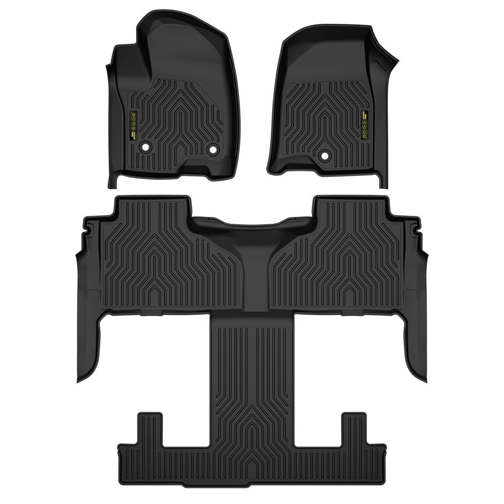 TPE All Weather Floor Mats Cargo Liners 3-Piece for 21-25 2nd Row Bucket Seats