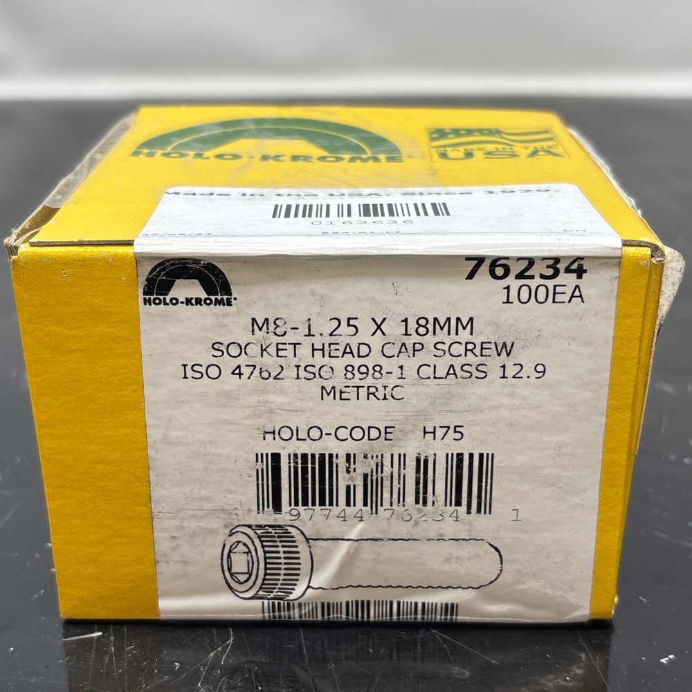 holo krome M8-1.25 X 18mm socket head cap screw qty 100