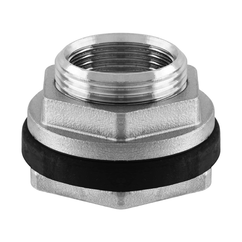 Litoexpe 1″ NPT Female Thread Bulkhead Water Tank 1 Inch-1 Pcs, Silver