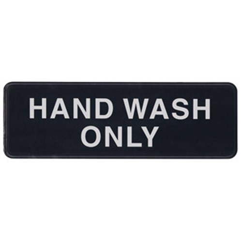 Winco SGN303 3 in x 9 in Hand Wash Only Sign