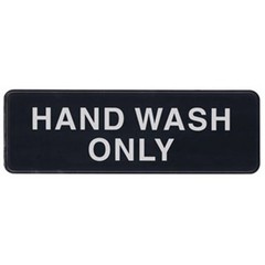 Winco SGN303 3 in x 9 in Hand Wash Only Sign