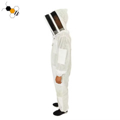 3 Layer Ultra Ventilated bee beekeeping Suit Astronaut Veil w/ Goat Skin Gloves
