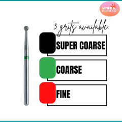 10 PACK: Dental Diamond Round Burs, FG (friction grip), Multi-Use, High Quality
