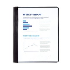 Blue Summit Supplies 25 Black Plastic Report Covers with Prongs, Black 3 Prong C