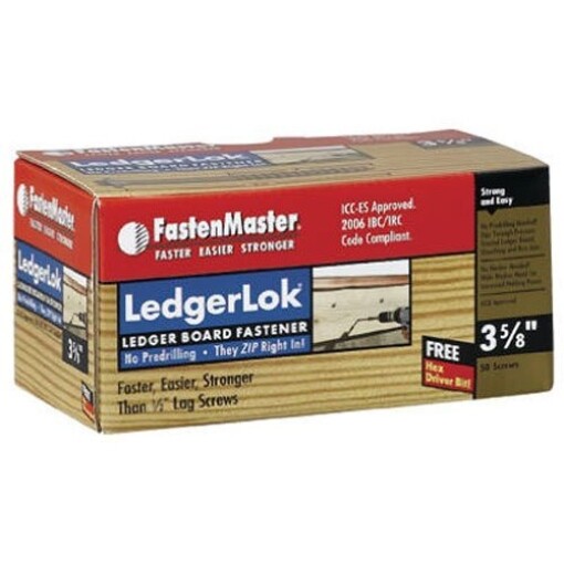 FastenMaster FMLL358-50 LedgerLOK Ledger Board Fastener, 3-5/8 Inches, 50-Count