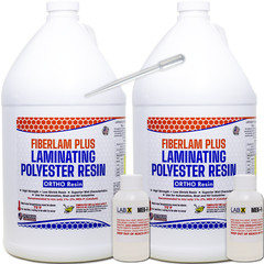 FIBERLAM PLUS 10 Gallons POLYESTER RESIN +MEKP (for laminating,cloth,mat,strand)