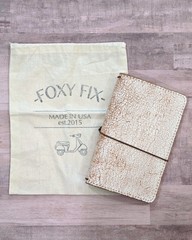 Foxy Fix Leather Notebook Cover, Off White Snowflake, 4.5″x7.25″, Quad Elastics