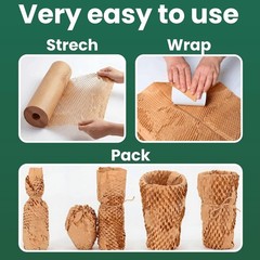 Honeycomb Packing Paper 12″ x 230ft Roll, Expandable Bubble Cushioning Wrap f…