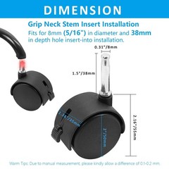 4pcs 2″ Heavy Duty Swivel Caster Wheels with Brake | Black Nylon for Furniture,