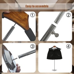 Eunika 2 Pack Adjustable T Shirt Display Flexible 16-31 inches, Brown