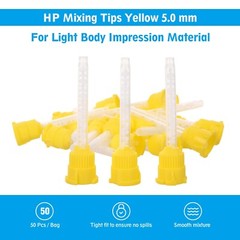OneMed Dental Mixing Tips Impression HP Tips Yellow 5.0mm(1:1) 50Pcs/Bag