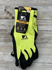 6 Pair Wells Lamont Work & Home Latex Coated Gloves Snug Knit Wrist Size: Large