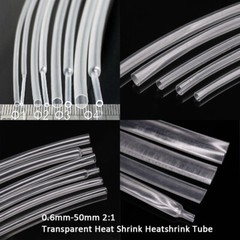 0.6mm-50mm 2:1 Transparent Clear Heat Shrink Heatshrink Tube Tubing Wire Sleeves