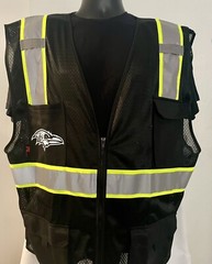 🏈🦺BALTIMORE RAVENS SAFETY PPE WORK VEST W/REFLECTIVE STRIP L/XL/2X-4XL BLACK