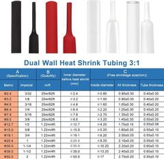 Marine Grade 1-1/4 Inch Waterproof Heat Shrink Tubing – 3:1 Shrink Ratio Black