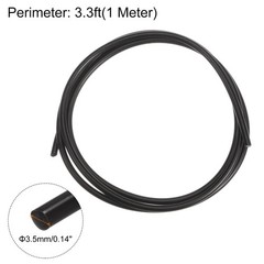 Round Belts 3.5mm Dia 3.3ft Length Smooth Surface PU Urethane Black