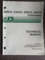 John Deere 200CS, 230CS, 300CS, 550CS Chainsaws Technical Manual TM1750