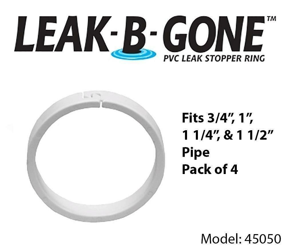 Leak-B-Gone 45050 Plumbing PVC Pipe Leak Repair Rings 3/4″, 1″, 1 Pack, White