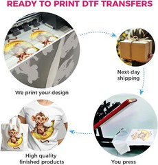 Hot Peel 22″ x 120″ DTF Gang Sheet Transfer Film Printing, Custom Print your Art