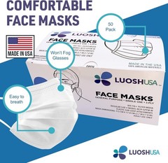 American Made Disposable Face Masks – 50 Count – Kids & Adults – Black & White