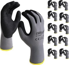 Corestar Safety Work Gloves – MicroFoam Nitrile Palm Coated Seamless Nylon M