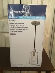 Westinghouse Lighting 6371400, Antique Brass Finish with Clear Textured Glass…