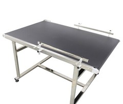 59×35.4″PVC Conveyor System w/Double Guardrails 55-66Lbs Load Packing Equipment