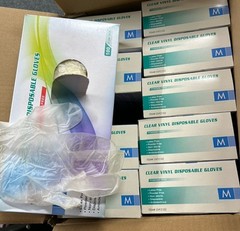 size Medium case 1000 Vinyl Disposable Medical-EXAM Gloves NO-latex Powder-Free