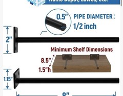LEOPO 12 Pack 8″ Floating Shelf Brackets – Hidden Wall Mount Supports