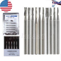 Dental Surgical Burs Round Long 4 556 557 558 330 Carbide Burr High Speed 25mm