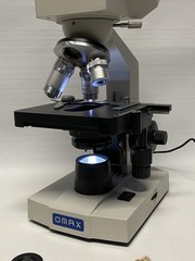 OMAX Binocular Compound Microscope w/ Mechanical Stage 4 With Camera. Read. Y4