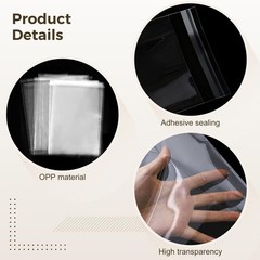 100 Pcs 21.3 x 15.7 in Crystal Clear Bags, OPP Self Adhesive Bags, 5 Mil Rese…
