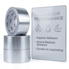3 Pack Aluminum Foil Tape 3 Inch x 225 Feet Total, Heavy Duty Waterproof HVAC…