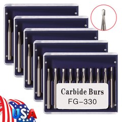 10-50PCS Dental Carbide Burs Tungsten Steel Bur FG # 330 Pear for High Speed DL