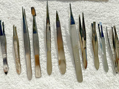 34 Lot of 34 Vintage Branded Dental Tools Picks Tweezers