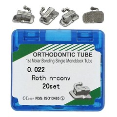 20 Sets Dental Orthodontic Buccal Tubes Roth MBT 022 1st 2nd Molar Monoblock