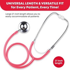 Chic Pink Dual Head Stethoscope by Everdixie – Ideal for Medical Use & Play