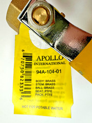 Apollo 94A-104-01 3/4″ NPT Brass Ball Valve, Full Port 600-psi CWP, Lever Op.