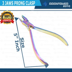3 JAWS PRONG CLASP ADJUSTING ORTHO PLIER TITANIUM COATED