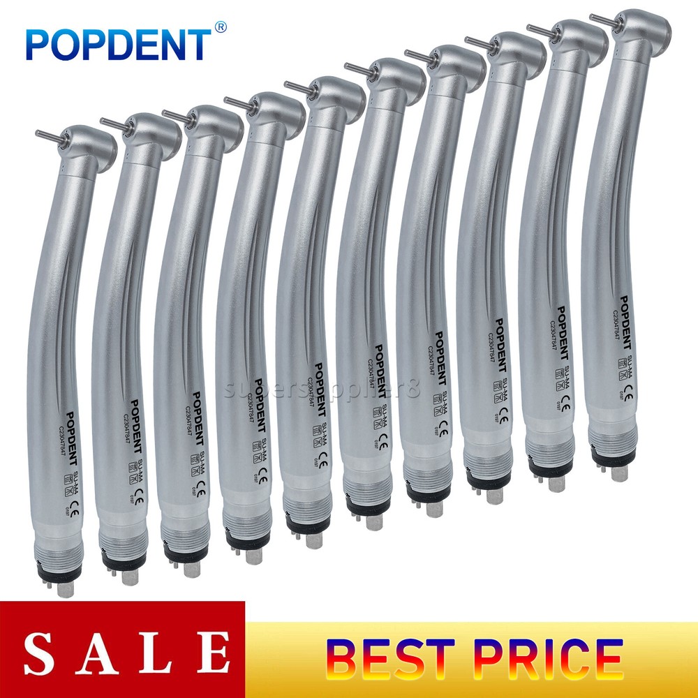 10pcs POPDENT NSK PANA MAX Style Dental High Speed Handpiece Push Button 4 Hole
