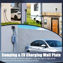 2 Gang Single Hole Outlet Cover Wall Plate +4 Screws for Hubbell 14-50R HBL9450A
